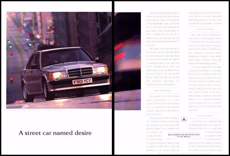 1989 Mercedes Benz 190E 2.3-16 Vintage 2-page Advertisement Print Art Car Ad K02