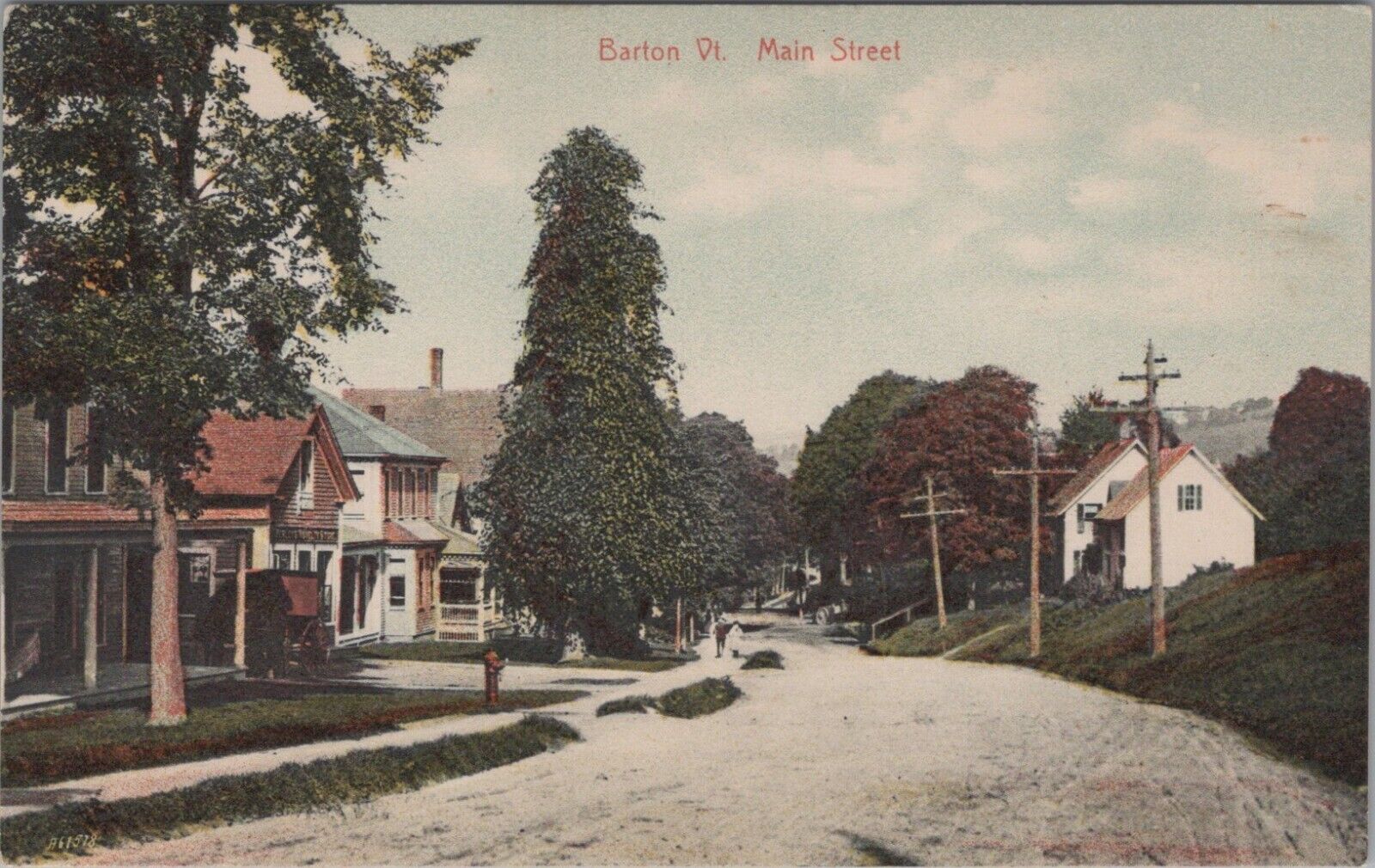 Barton Vermont Main Street Divided Back Postcard