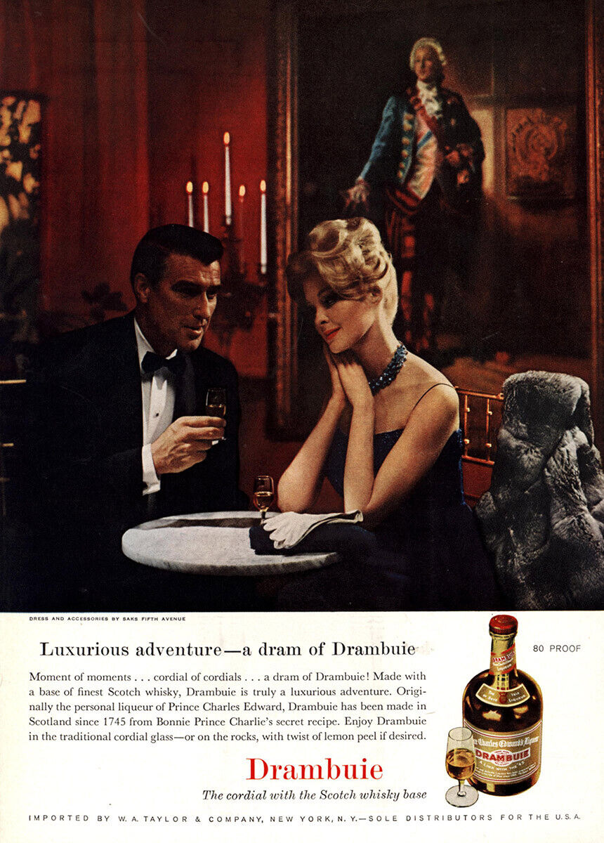 1961 Drambuie: Luxurious Adventure Vintage Print Ad