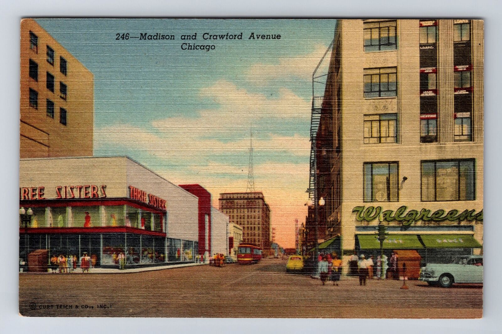 Chicago IL-Illinois, Madison And Crawford Avenue, Advertise, Vintage Postcard