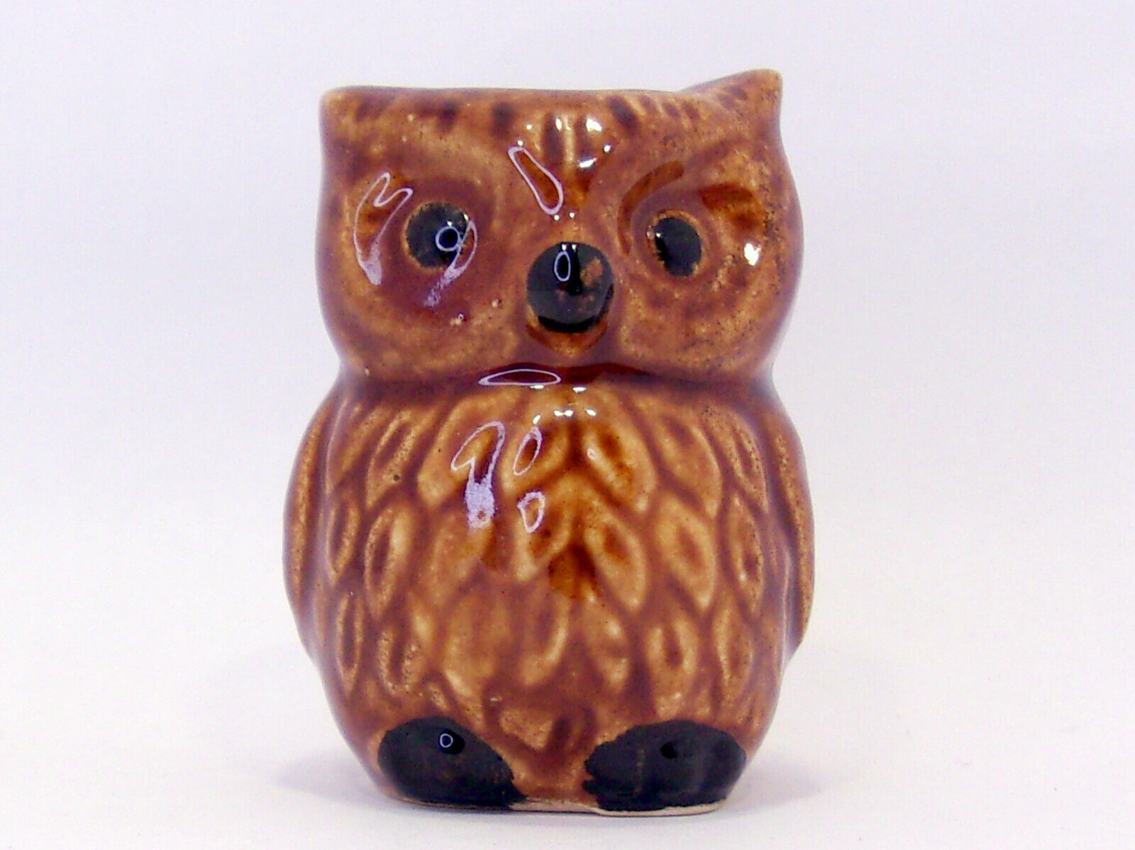 Brown Owl Ceramic Toothpick Holder - Vintage 60s 70s Retro Kitsch Kitchen Decor