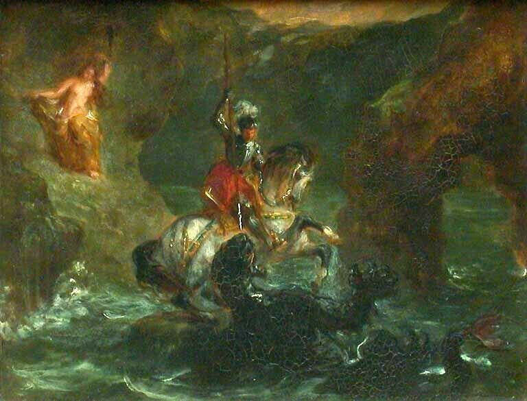 Oil painting Saint-George-and-the-Dragonalso-known-as-Perseus-Delivering-Androme