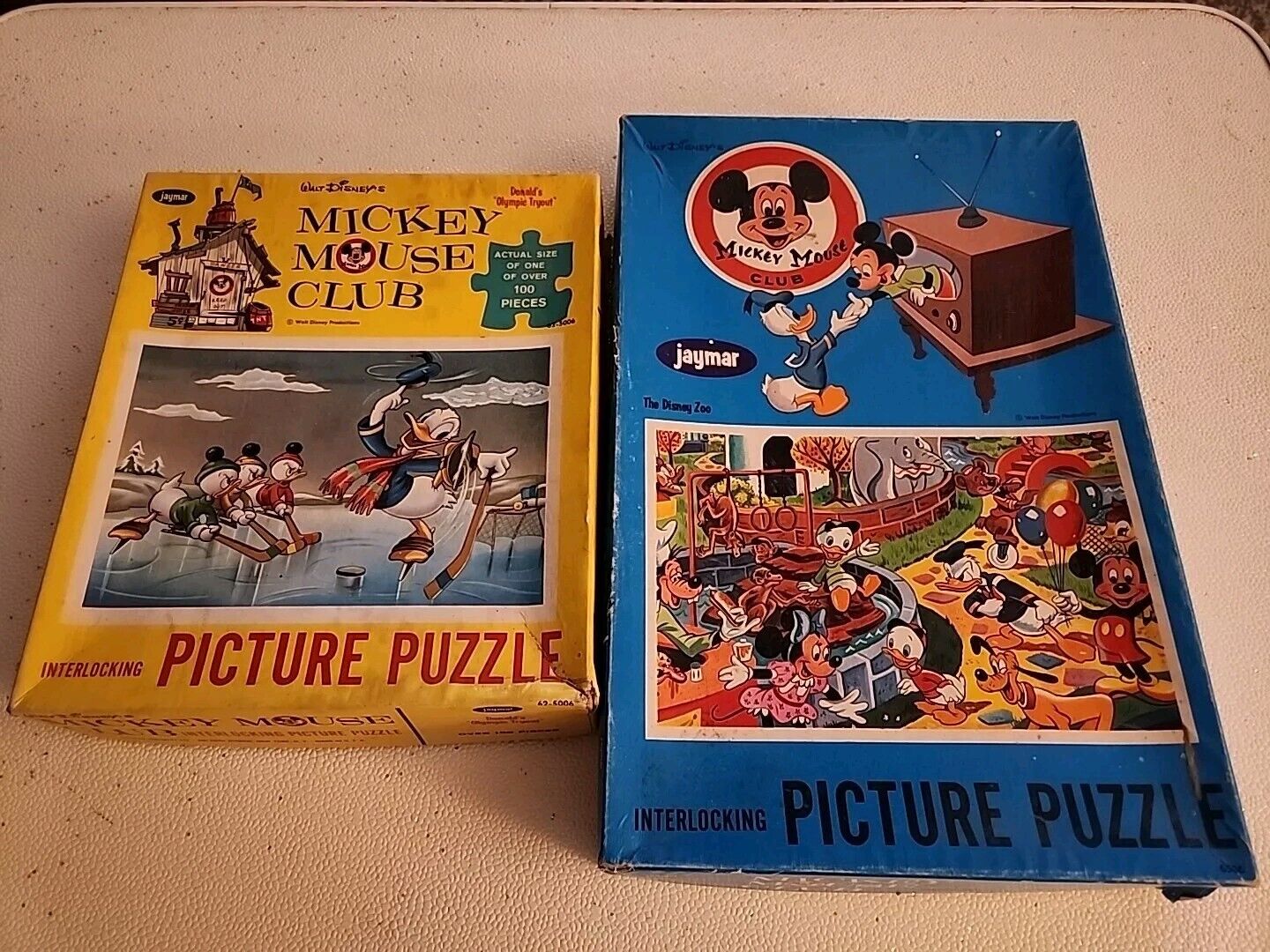 Lot Of 2 Vintage Disney Mickey Mouse Club 100 Piece  Puzzles- Complete