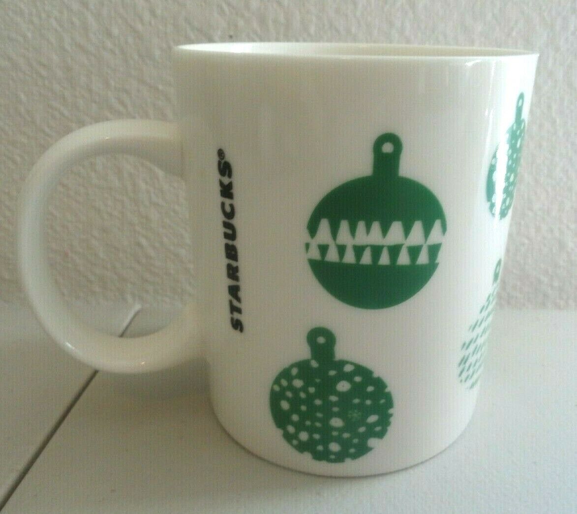 Starbucks Mug Holiday Christmas 2016 Winter Coffee Cups 12 oz GREEN ORNAMENTS