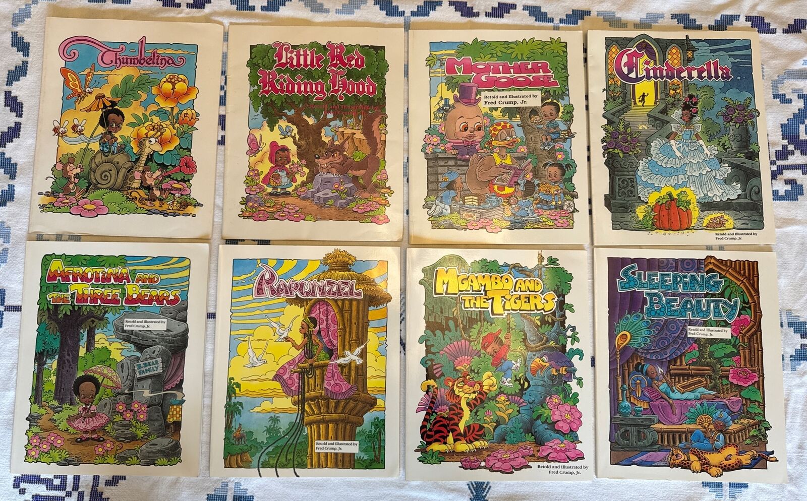 Awesome Lot Of 8 Fred Crump Jr. African American Retold Fairy Tale Books 1988-92