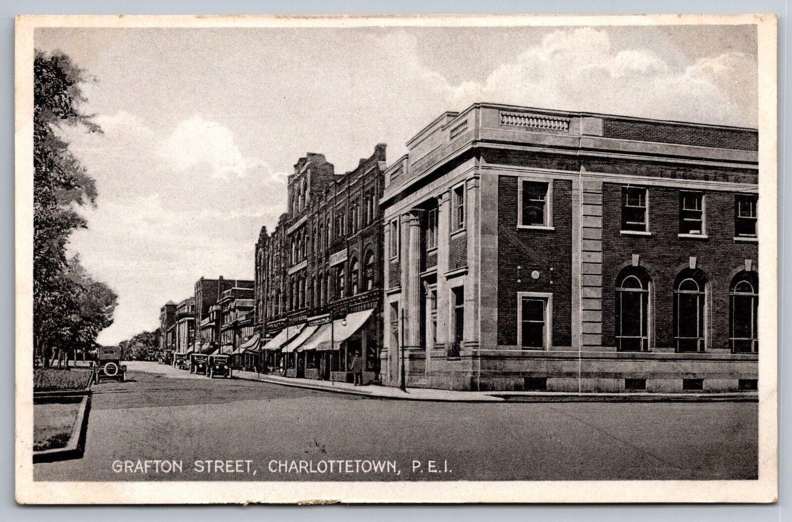 Grafton Street. Charlottetown, Prince Edward Island PEI Postcard