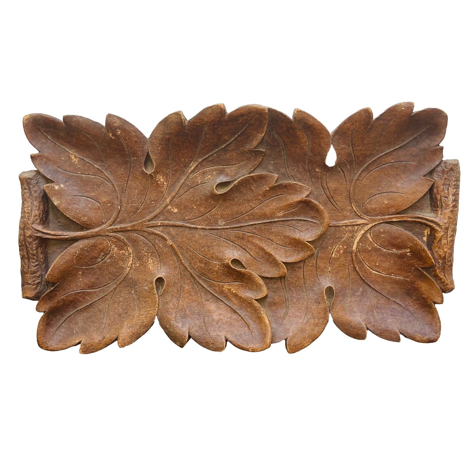 Vintage Syroco Wood Carved Leaf Tray 12\