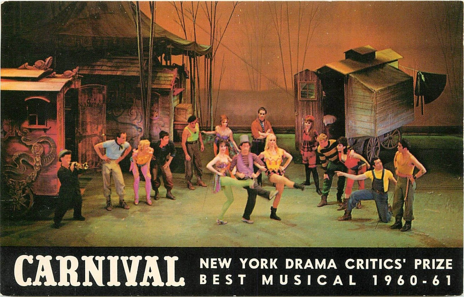 1961 Broadway Musical CARNIVAL at Imperial Theatre, New York City Postcard