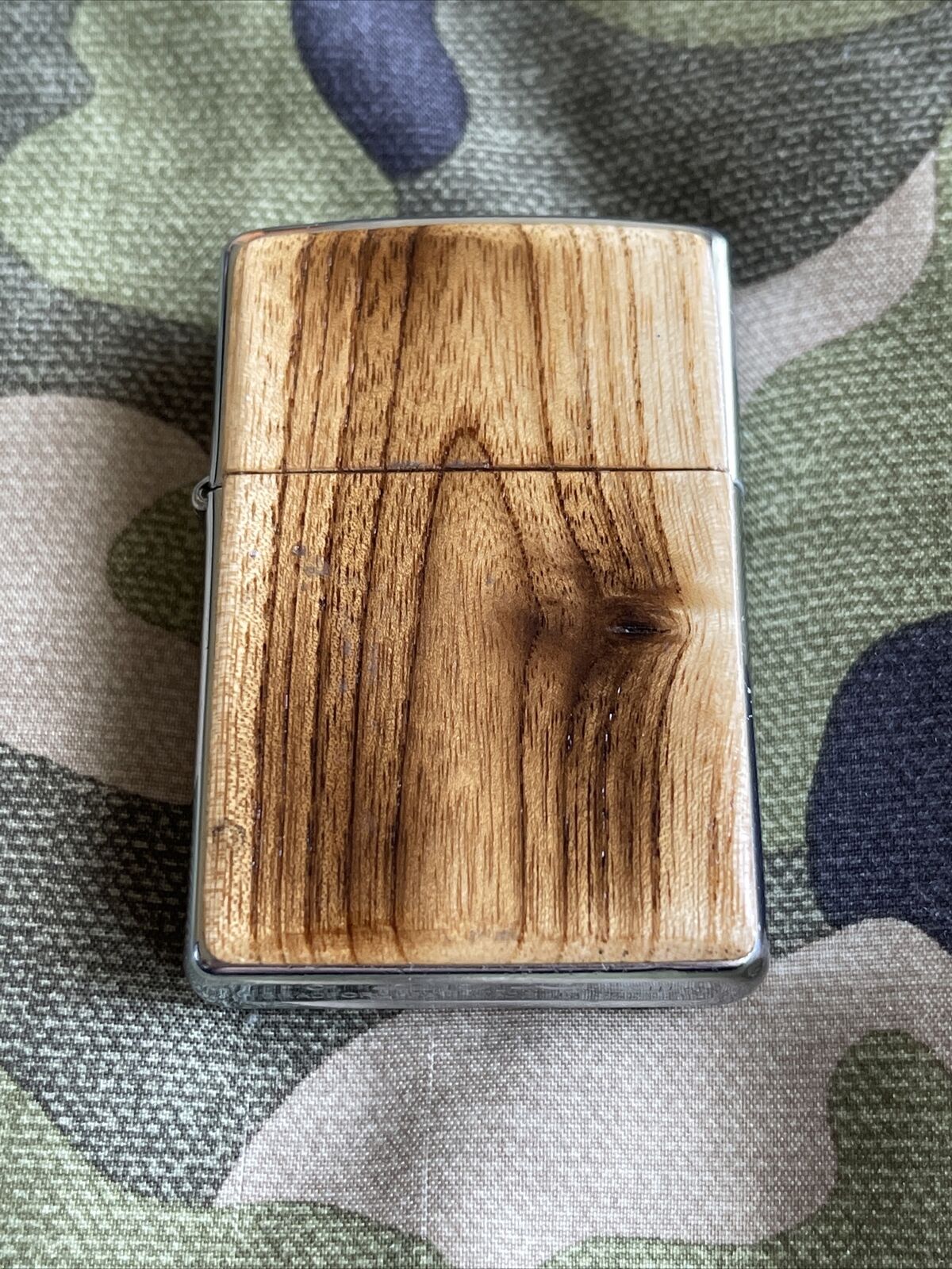 1997 Vintage Zippo Lighter - Wood Grain Finish - One of a Kind