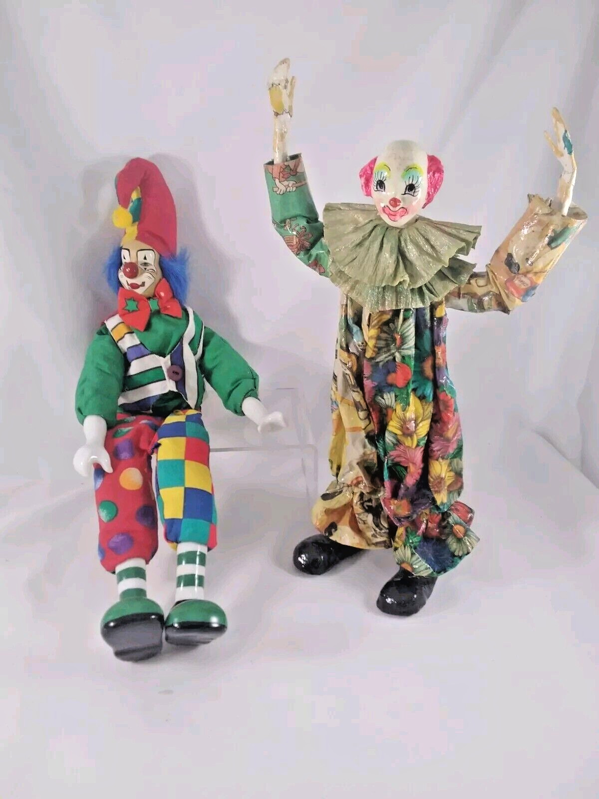 Vtg Two (2) Clown Figurines.