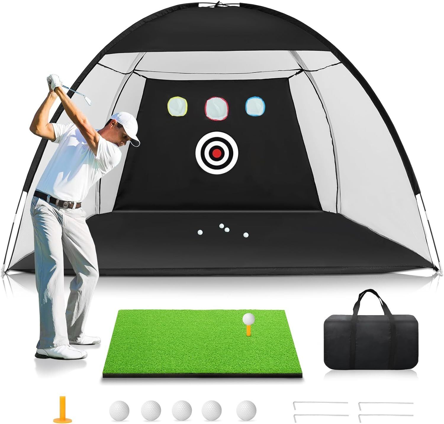 Golf Net: 10 x 7ft Golf Hitting Nets for Backyard Driving, Indoor/Outdoor Golf