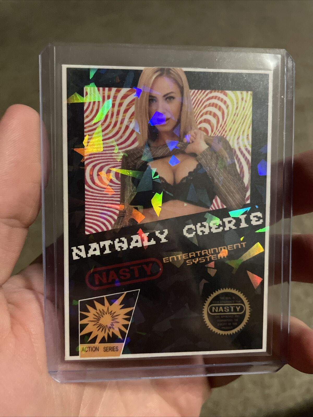 1/1 Holo Cracked Ice Nathaly Cherie Trading Card By MPRINTS