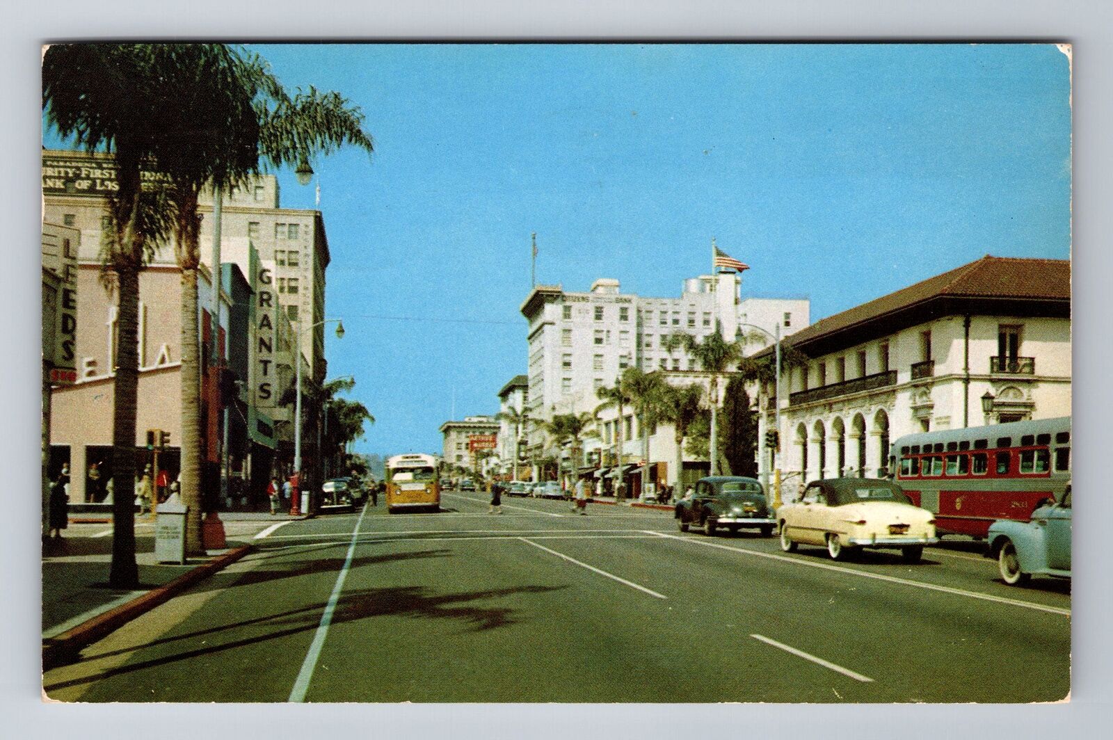 Pasadena CA- California, Colorado Street, Antique, Vintage c1956 Postcard