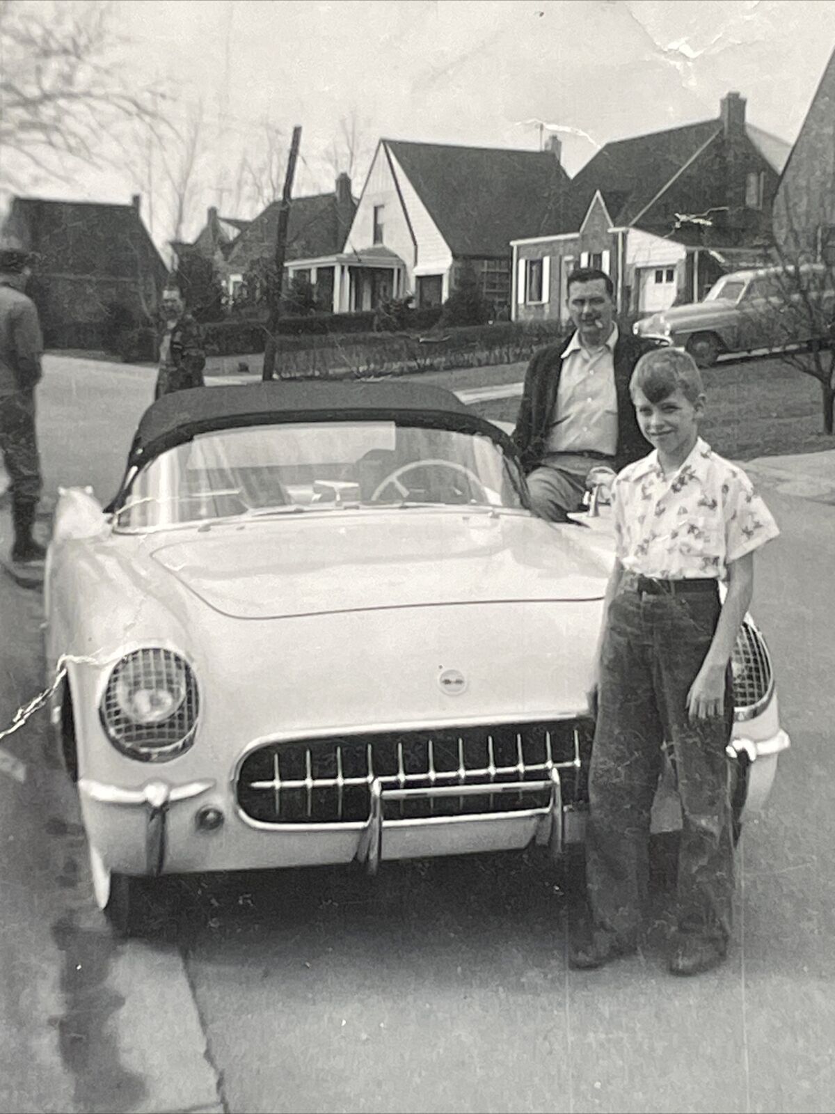 CarSpotter: 1955 Chevy CORVETTE Vintage SNAPSHOT Photo Saginaw MI