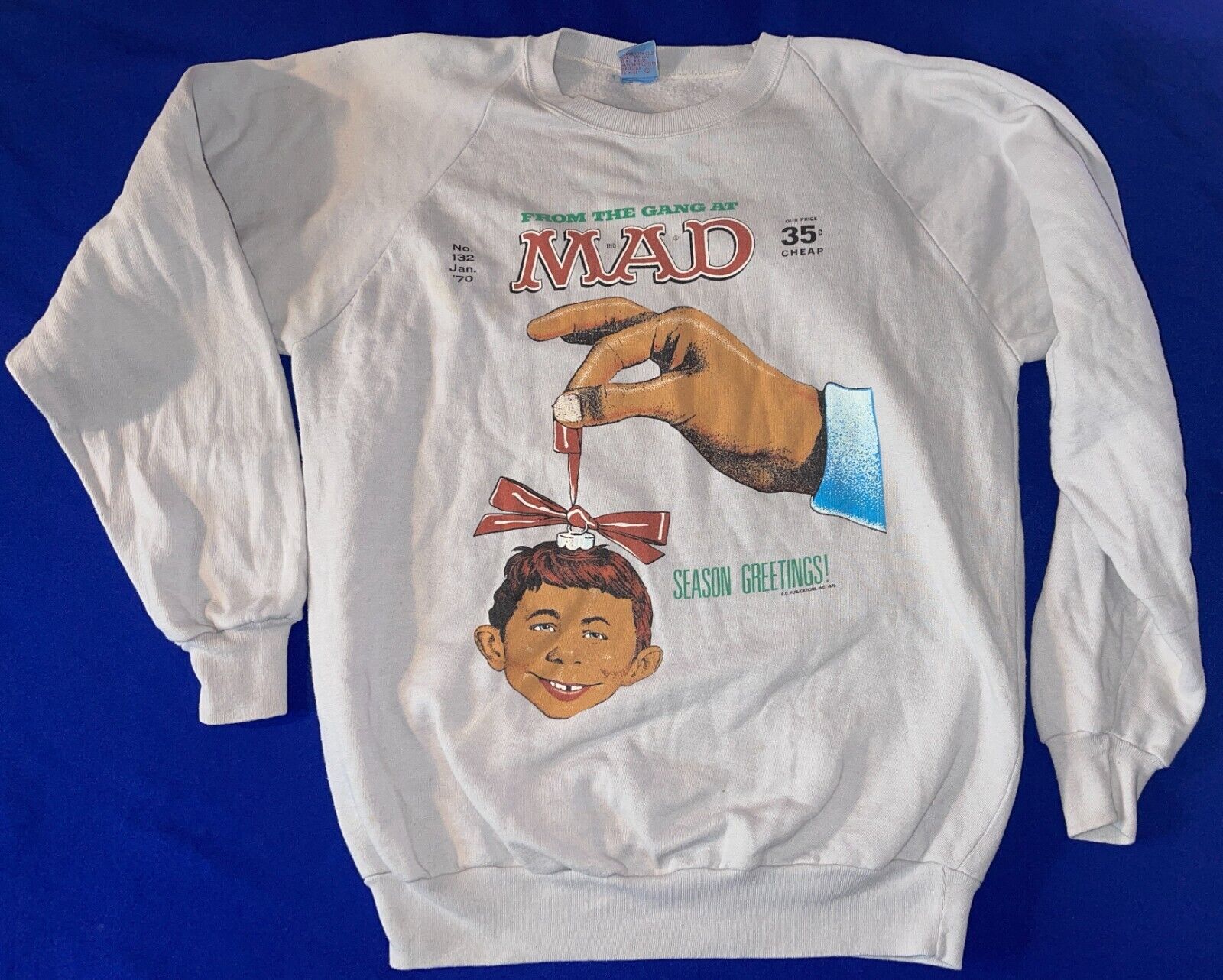 vintage 1970s Mad Magazine Seasons Greetings SWEATSHIRT Sweat Shirt 2XL Official