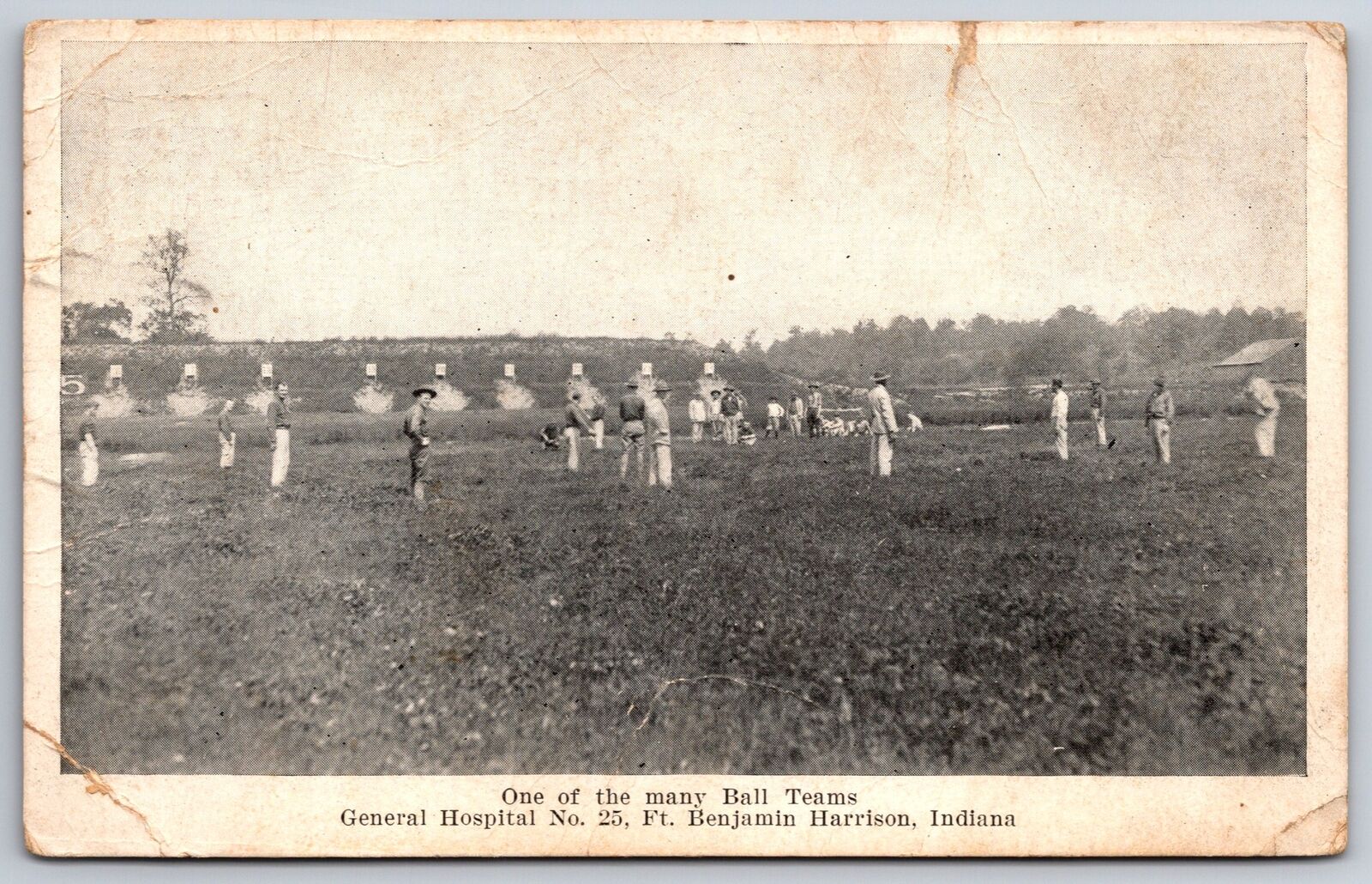 Ft Benjamin Harrison Indiana~General Hospital 25~Baseball Team~c1905 B&W PC