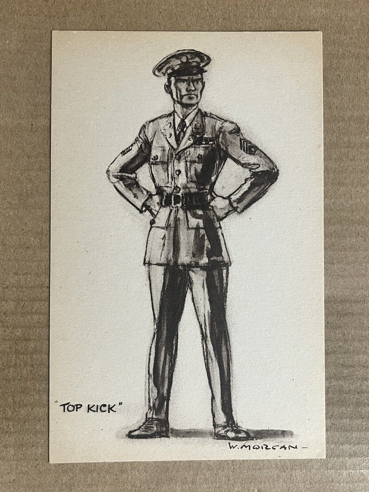 Postcard Military Soldier Army Comic Top Kick First Sergeant Artist W Morgan