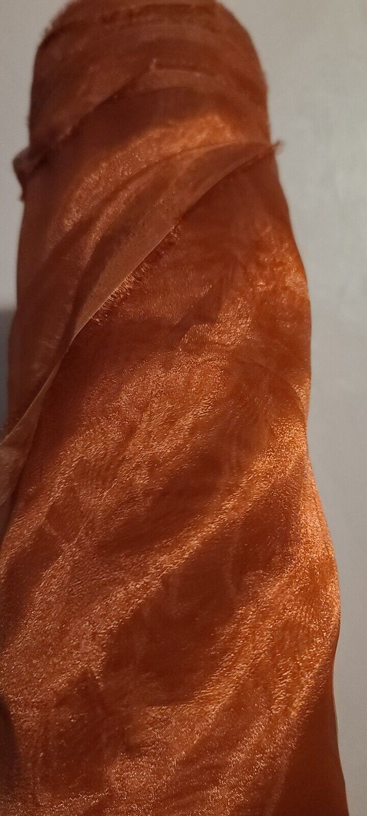 Vintage Very Sheer Burnt Orange Fabric  Shiny Sheen 7 Yards
