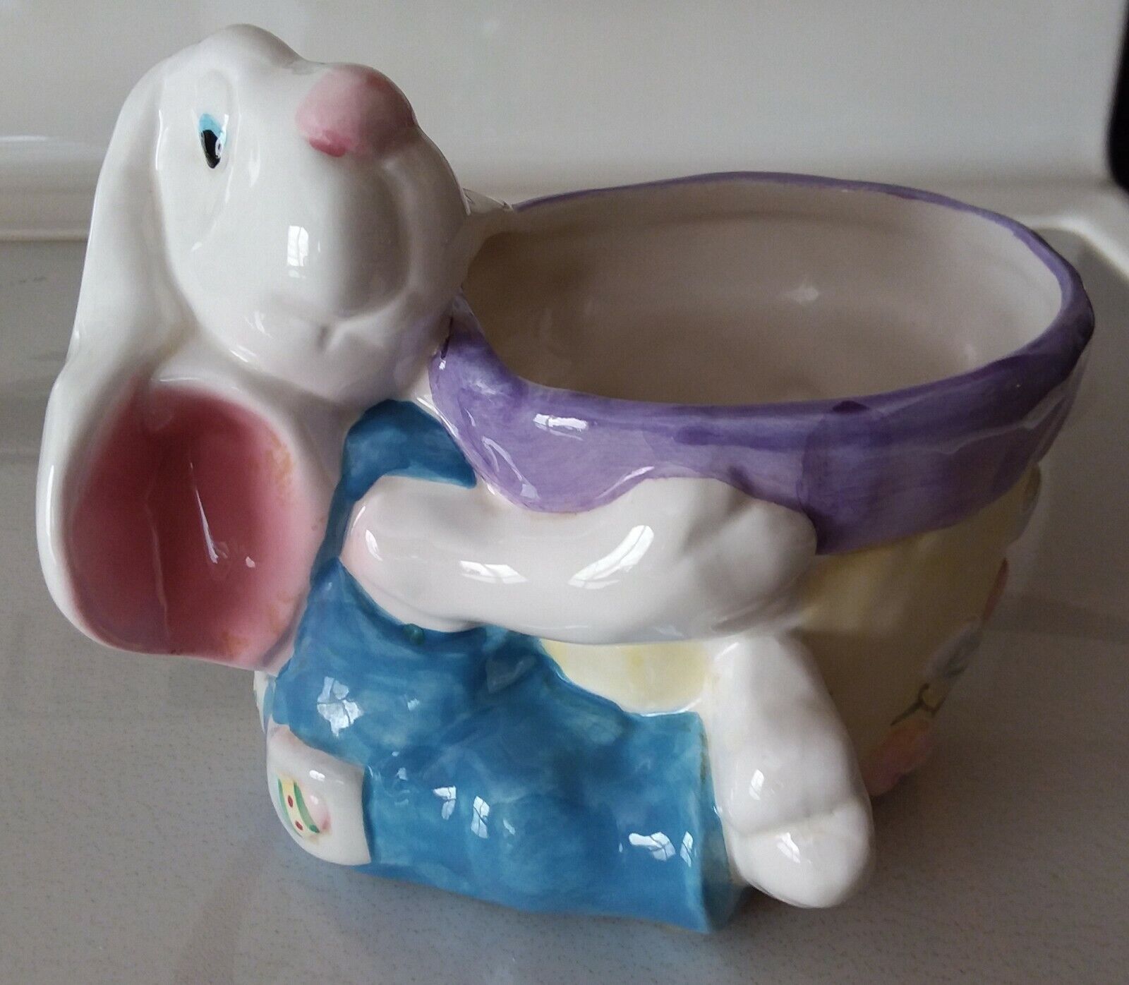 WCL Ceramic Floppy-Eared Bunny PLANTER POT/CANDY BOWL