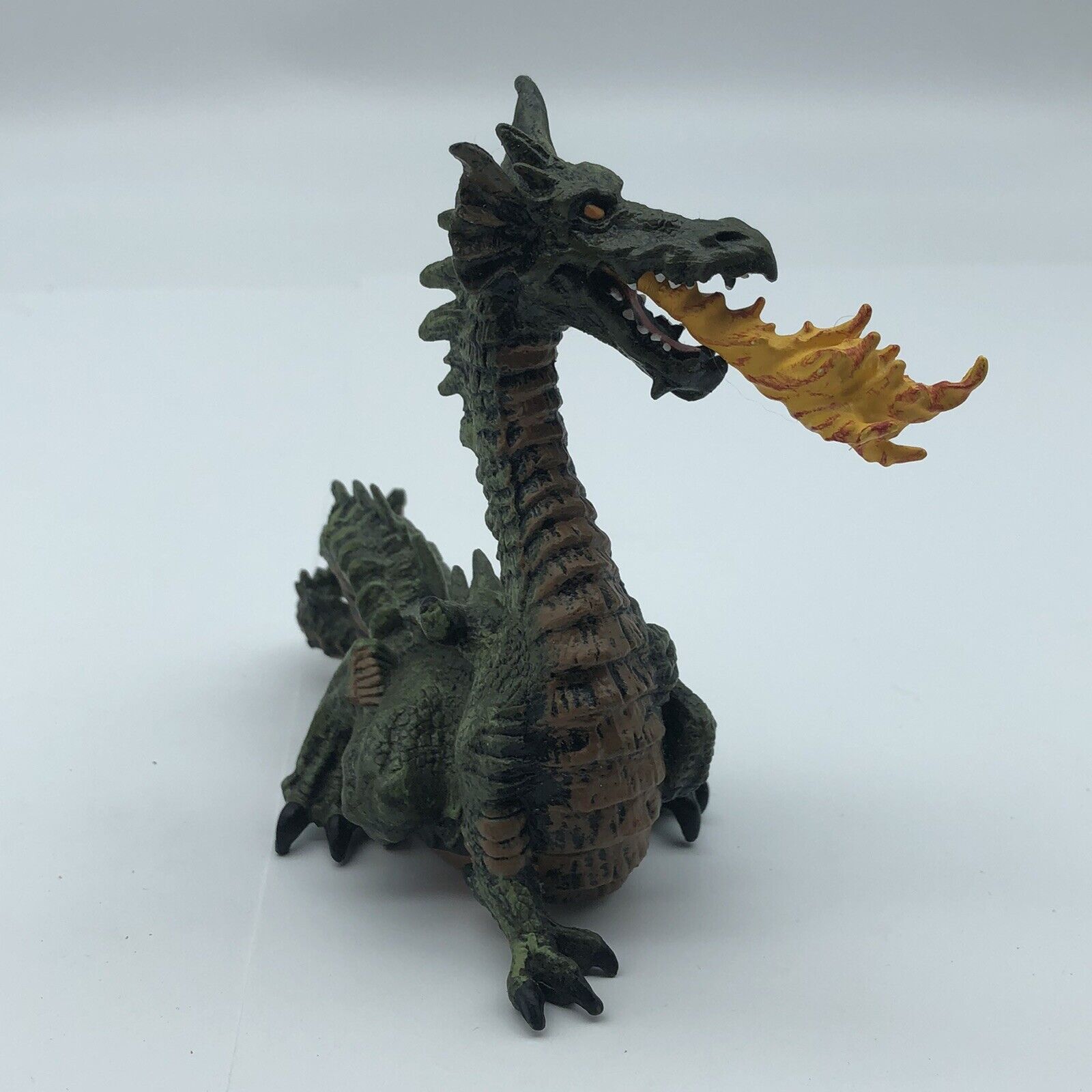 Dragon Figure toy Vintage 1999 Papo Green Fire Breathing Dragon Toy Figure