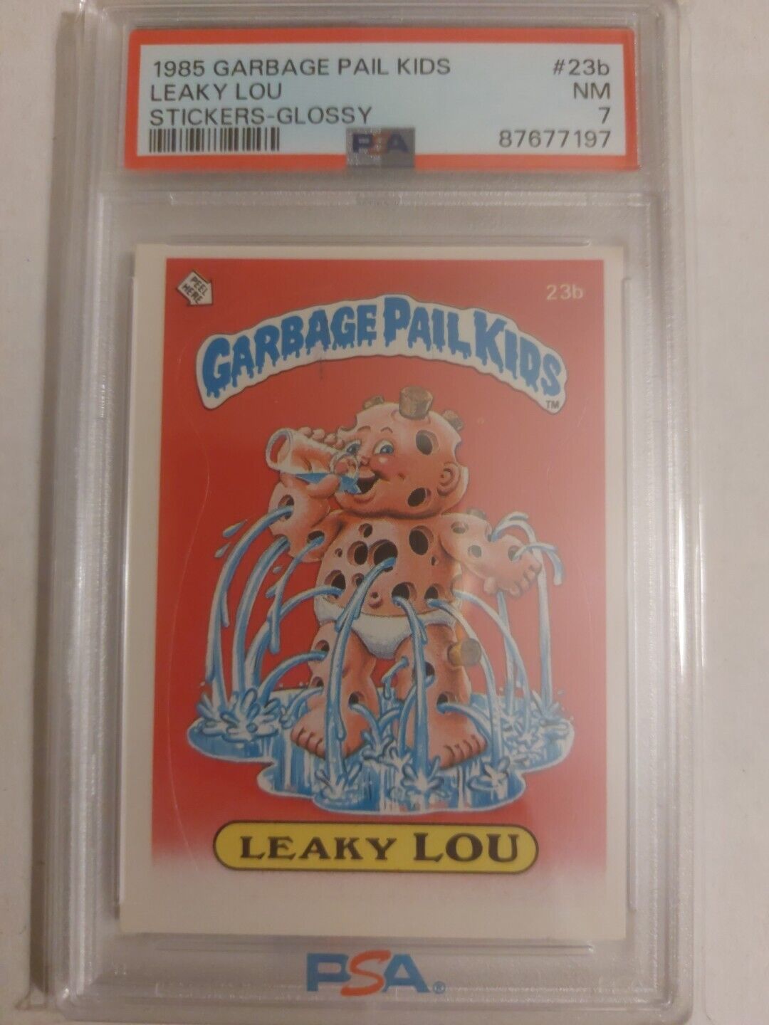 1985 Topps Garbage Pail Kids Series 1 Glossy Leaky Lou #23b PSA 7