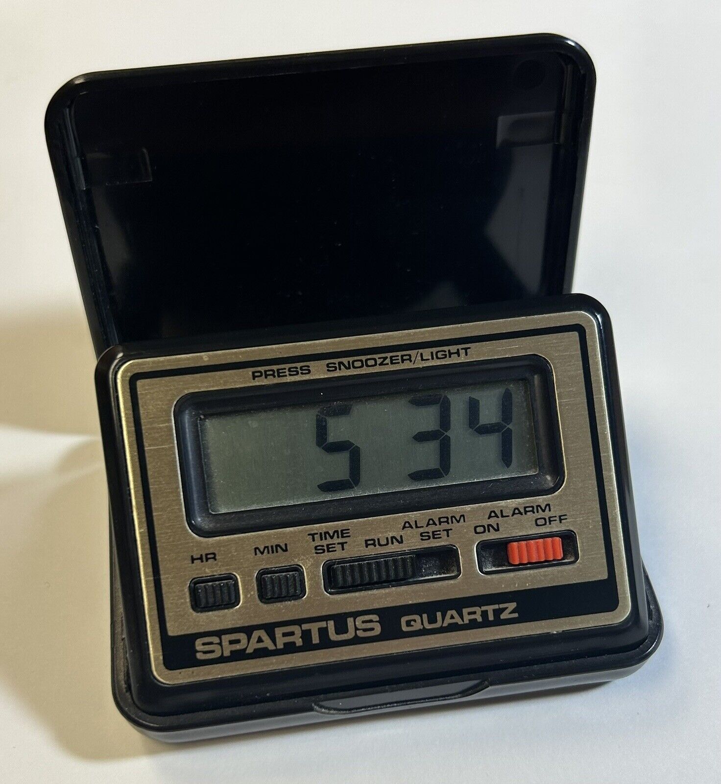 Spartus Quartz Pop-Up Travel Alarm Clock, Vintage