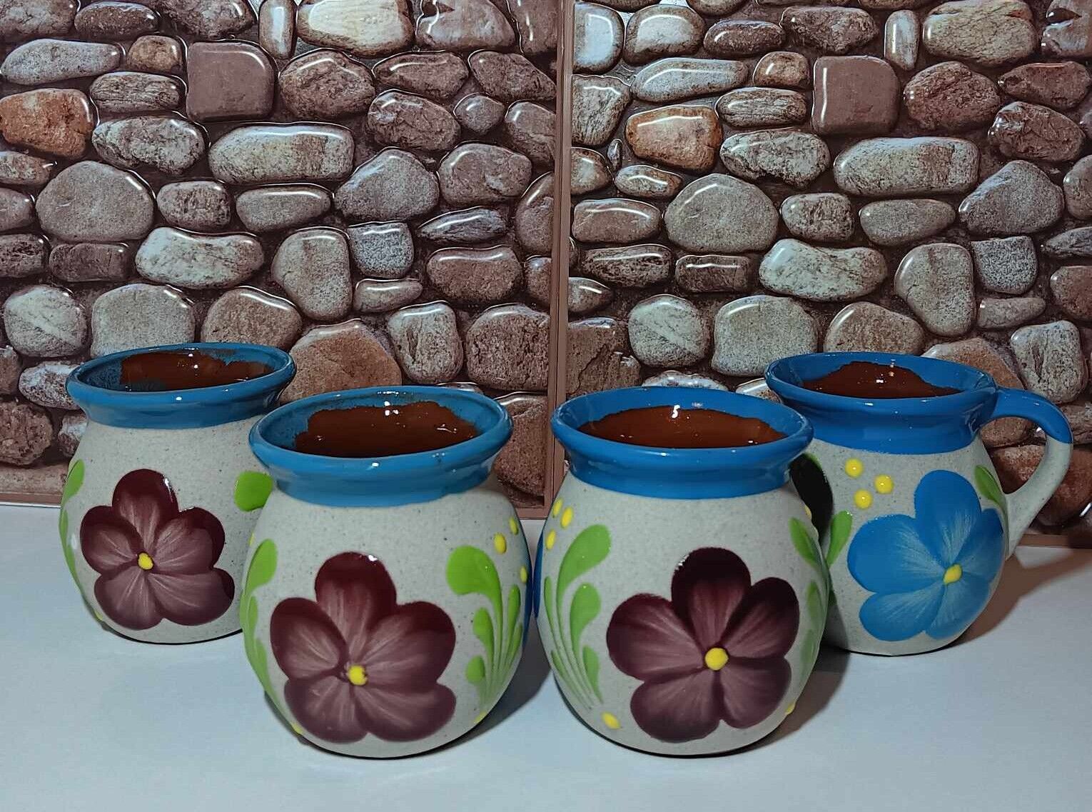 HANDMADE MEXICAN Jarrito coffee clay MUG pottery  Tazas ARTESANIA MEXICANA barro