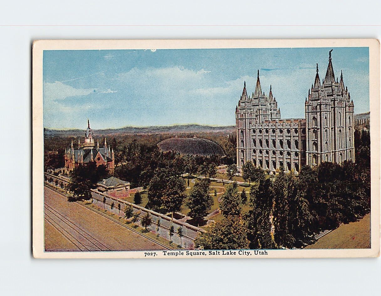 Postcard Temple Square Salt Lake City Utah USA