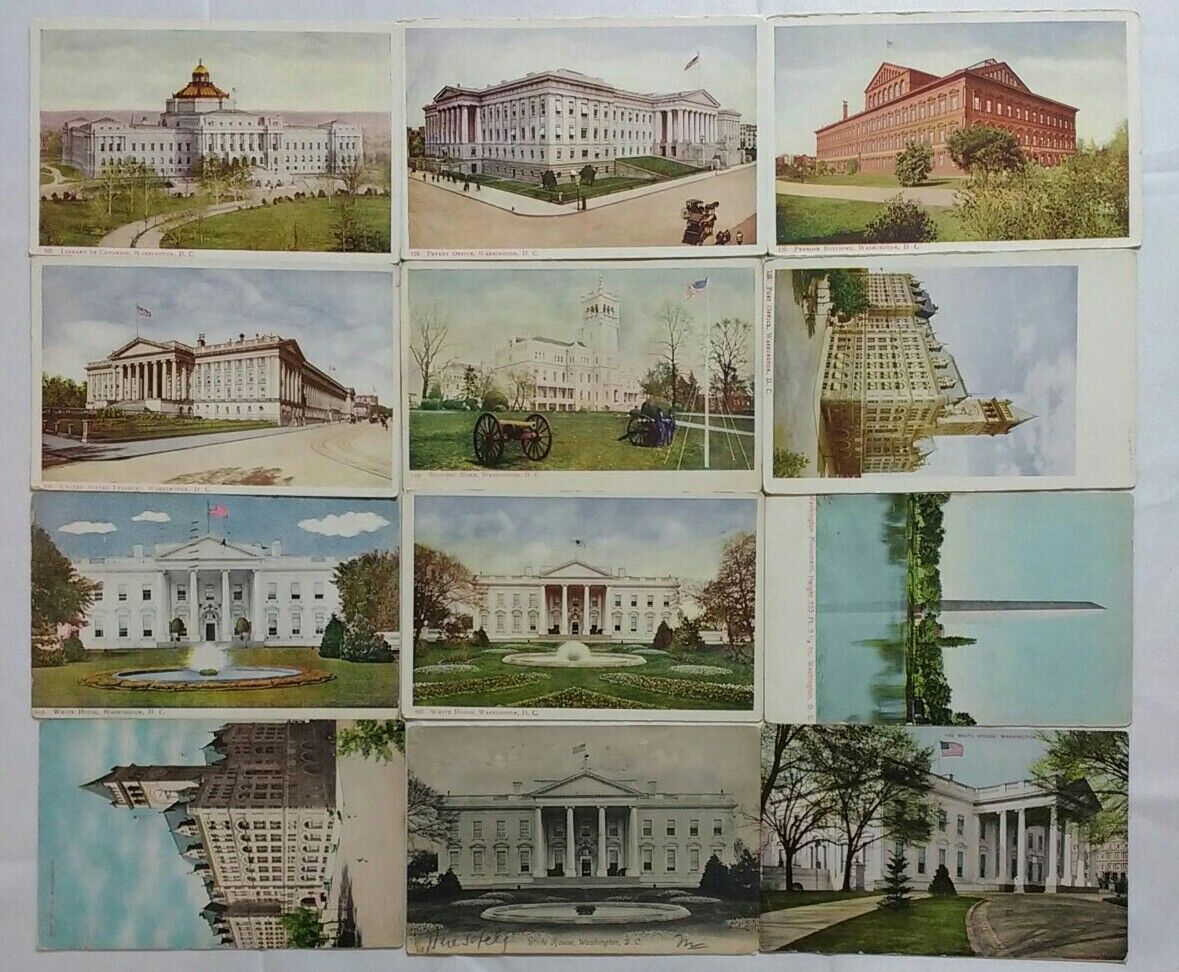 Washington DC - Lot -12 1900s Foster & Reynolds Vtg Postcards Landmark Buildings