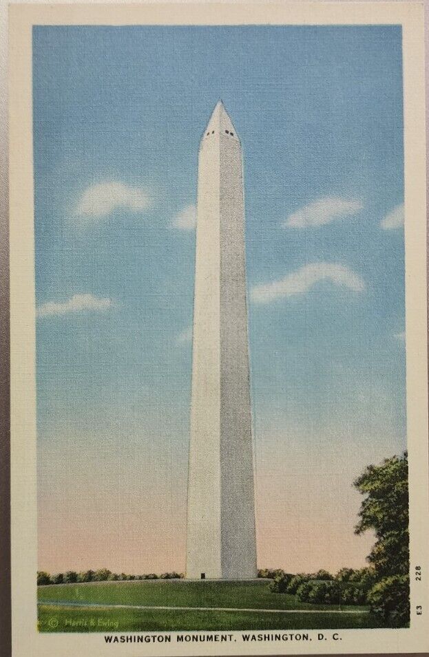Washington Monument, Washington DC Vintage Linen Unused