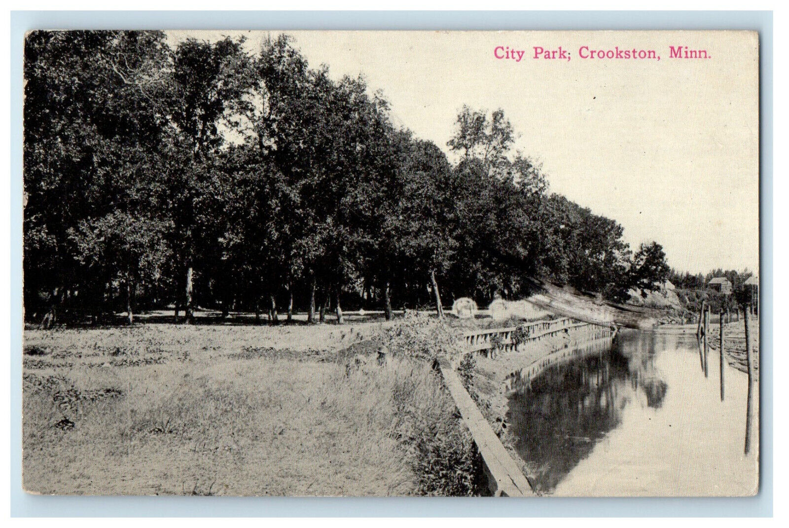 1912 Scene of City Park, Crookston Minnesota MN Posted Antique Postcard