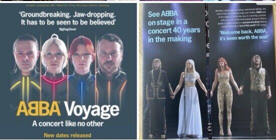 ABBA VOYAGE Original Promo Flyer +  Advert Clipping Concert Like No Other 14x11