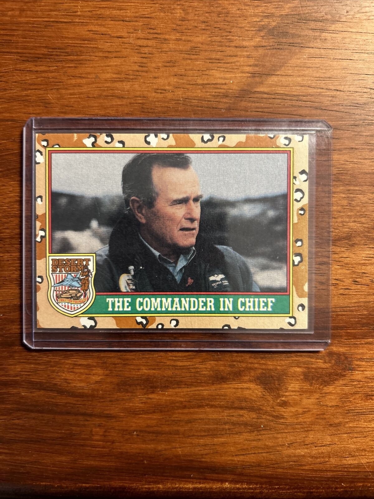 1991 Topps Desert Storm #1 The Commander in Chief George Bush Trading Card