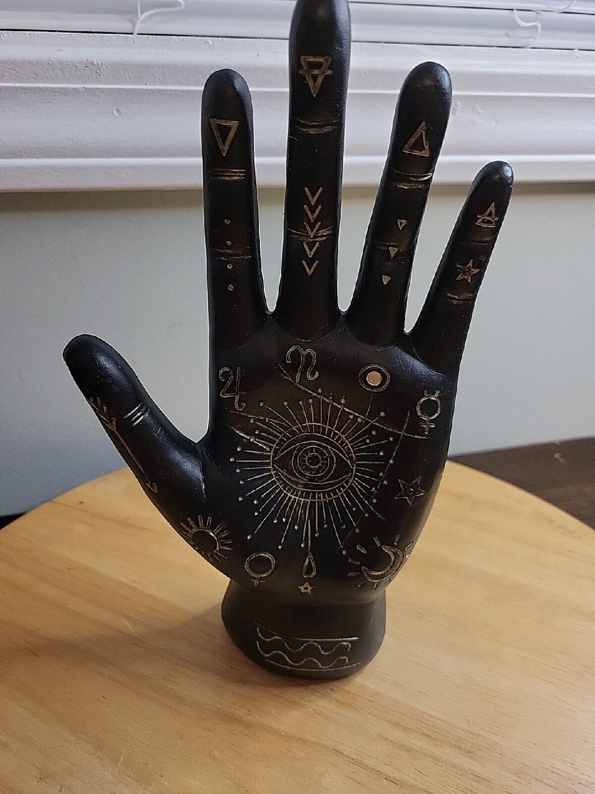 Ebros Psychic Fortune Teller Palmistry Hand Palm Figurine black 10