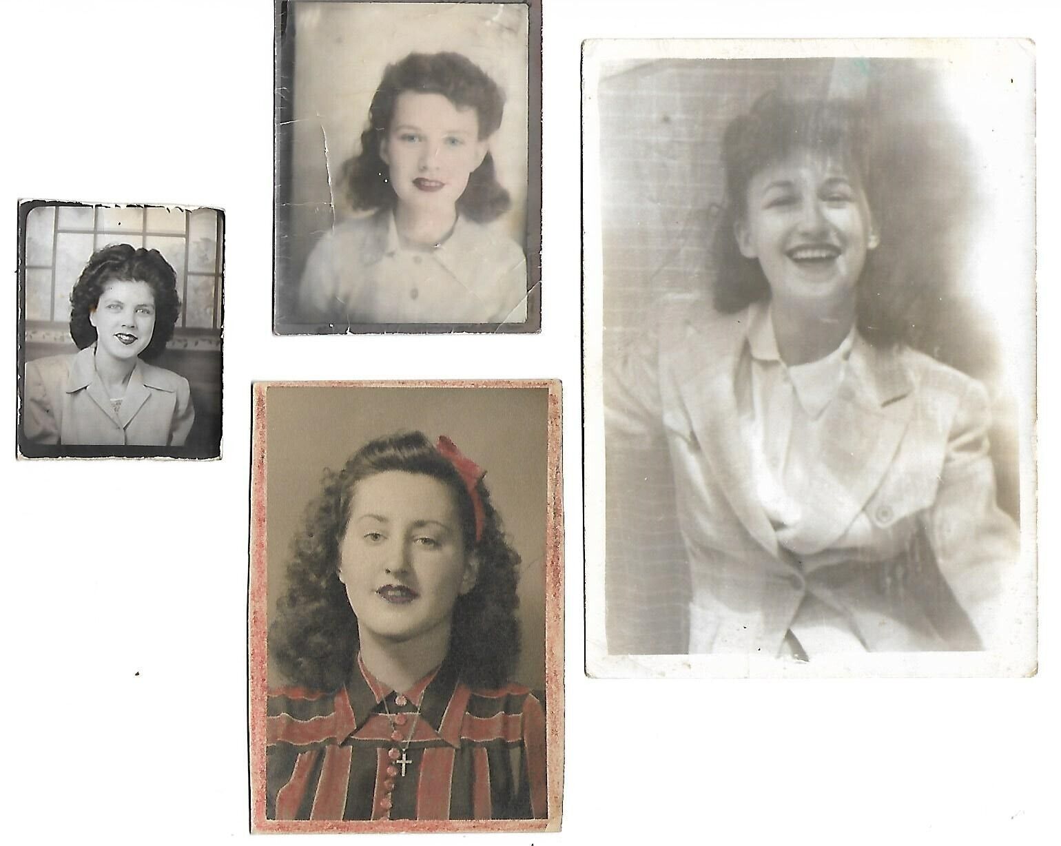 Vintage 1940s Photo Portraits - 4 Brunettes