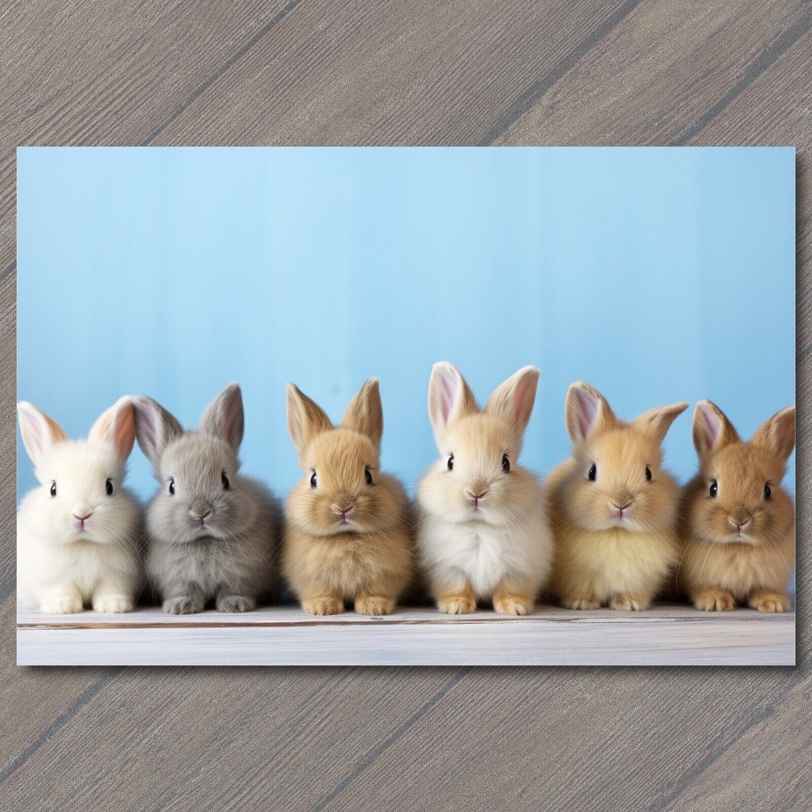 POSTCARD Six Adorable Rabbit  Bunnies - Pure Cuteness 🌸🖼️