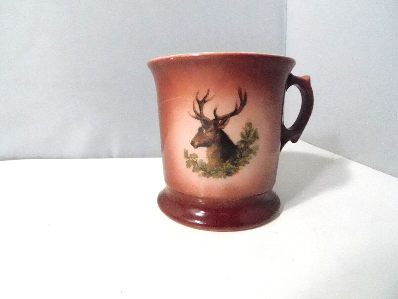 Antique German Porcelain Cup/Mug Elk/Stag Transferware
