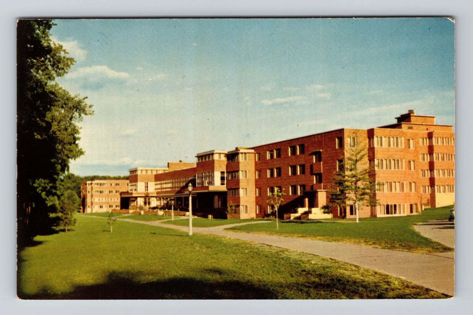 East Lansing MI-Michigan, MSU, Robert Shaw Mens Residence Hall, Vintage Postcard