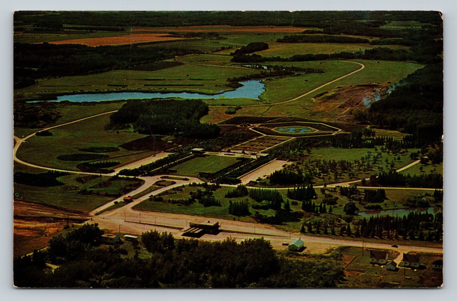 Formal Area International Peace Garden North Dakota ND Aerial VINTAGE Postcard