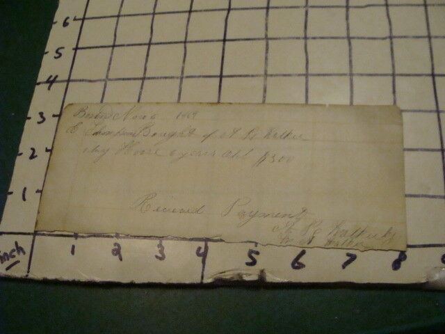 Orig Receipt -- 1867 for 6 year old HORSE -- to A L Walker 
