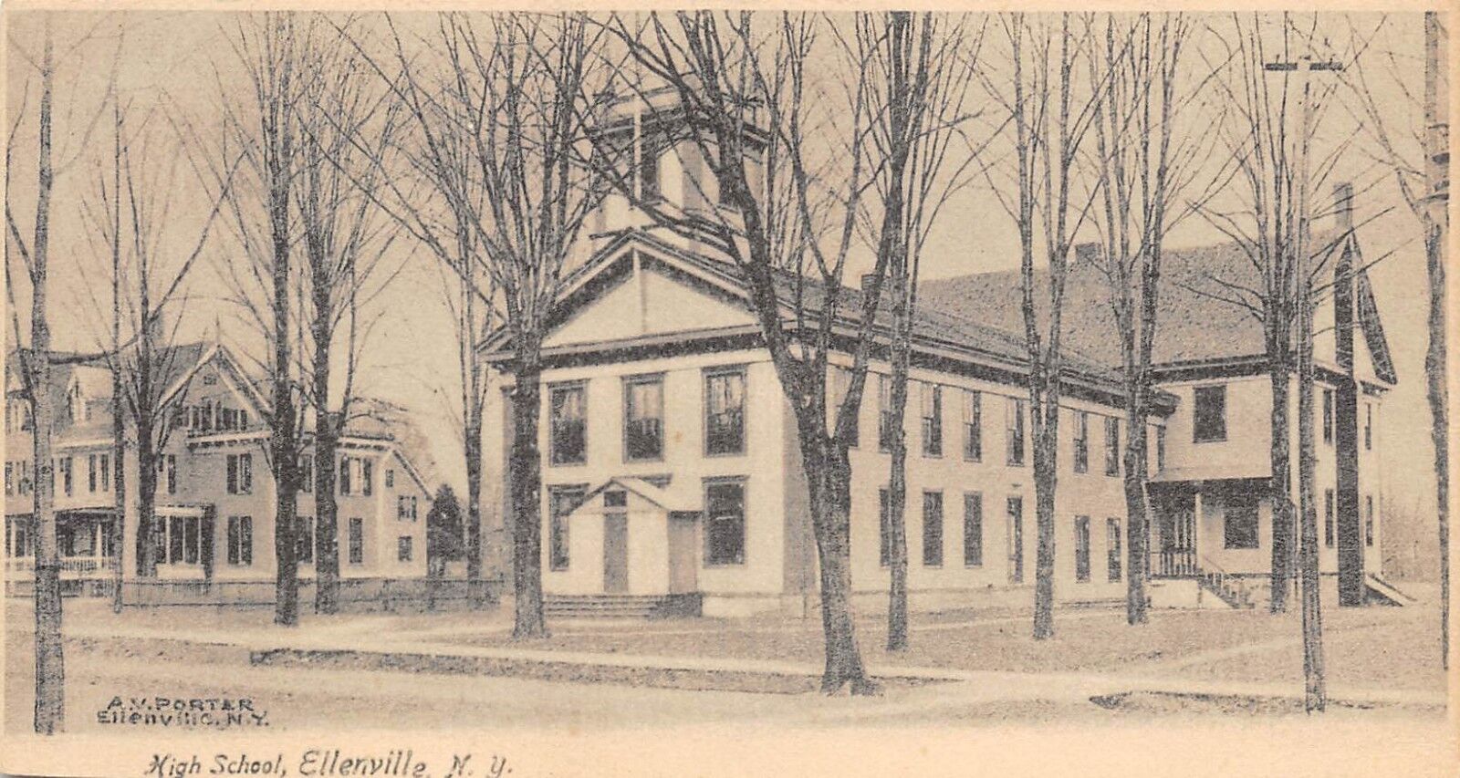 Ellenville New York High School 1906 postal cancel