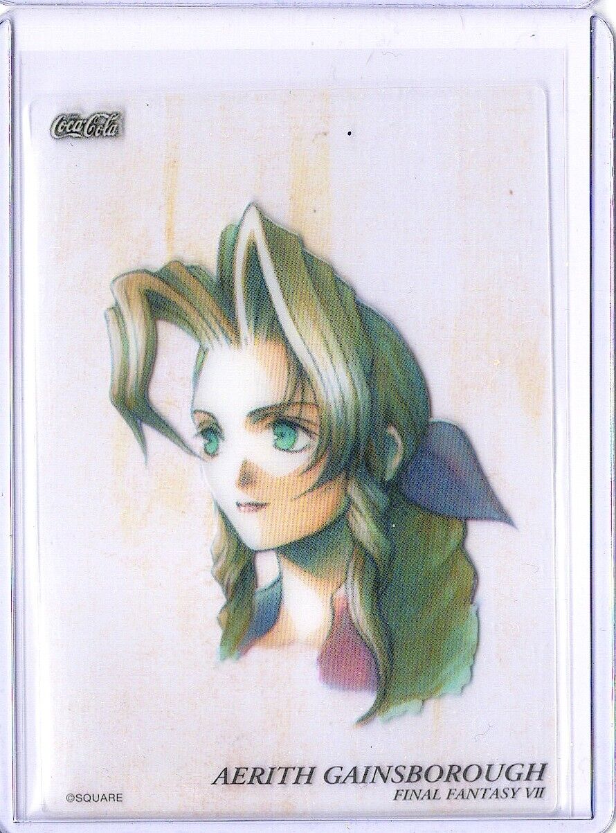 2000 Final Fantasy Art Museum AERITH C-02 Coca-Cola Edition Crystal Card FFVII