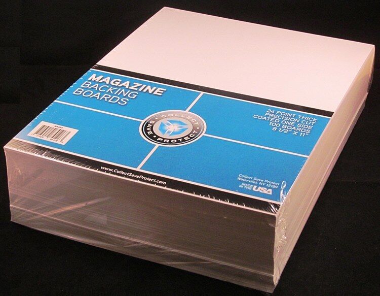 100 New CSP Magazine 8 3/4x11 1/8 Poly Bags+100 Backer Boards 8 1/2 x 11