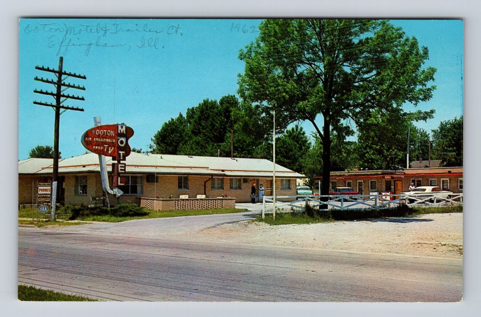 Effingham IL-Illinois, Ooton Motel Advertising, Vintage Souvenir Postcard