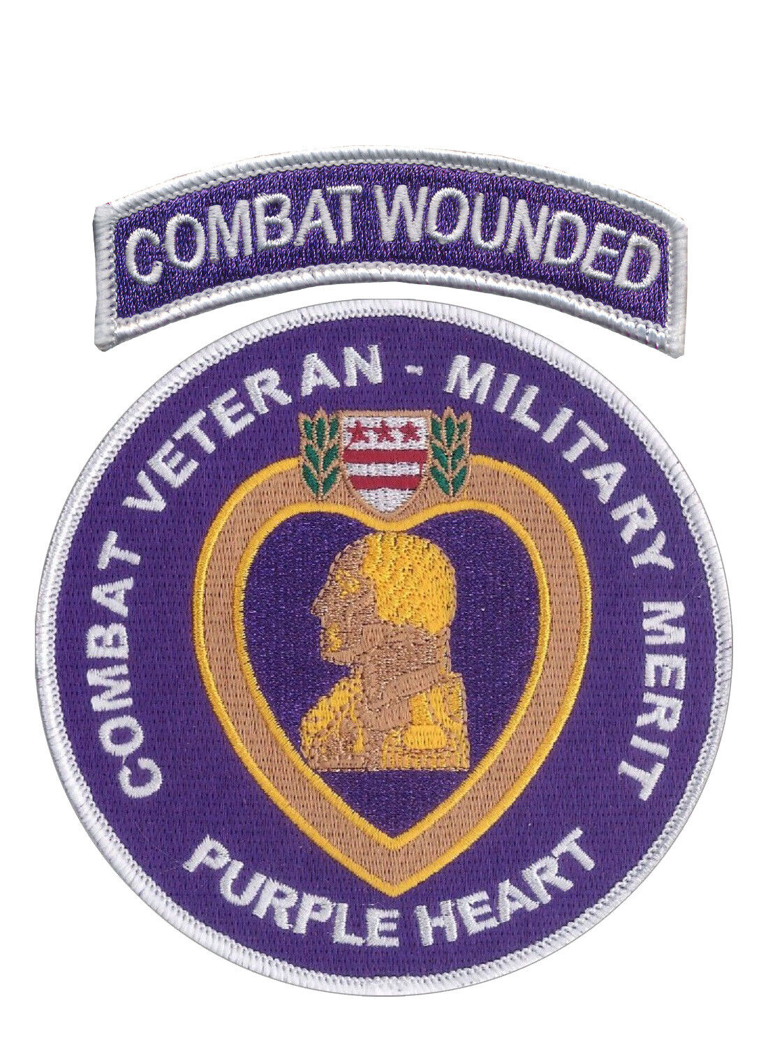 Combat Wounded Military Merit Embroidered Patch - COMBAT WOUNDED - US Army- USMC