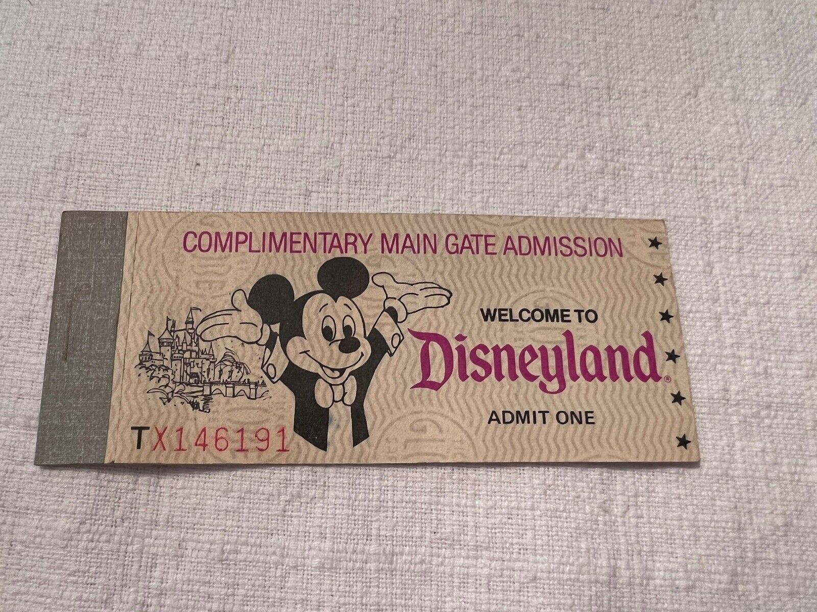 Vintage Disneyland Main Gate Admission Ticket And Coupon Book, Circa 1980