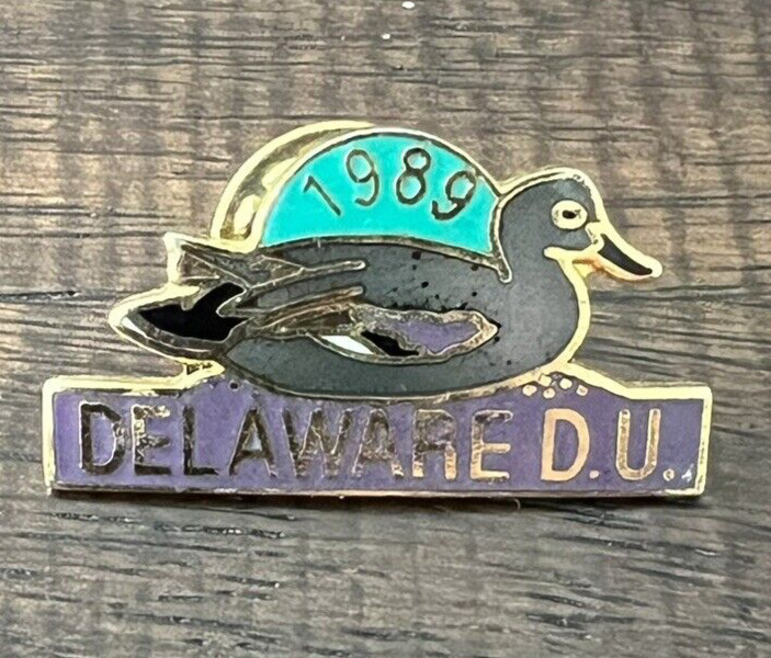 Vintage Delaware D.U. 1989 Souvenir Hat Lapel Vest Pin