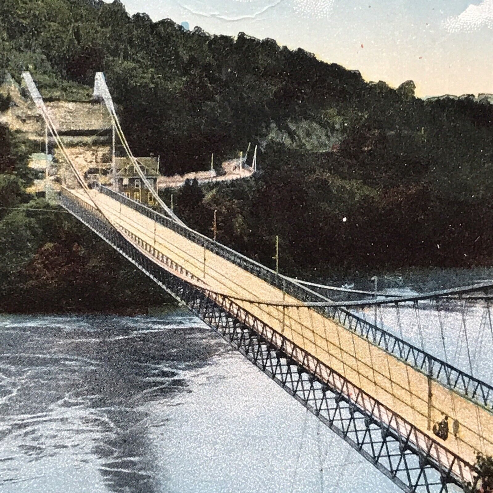 VTG Lewiston Bridge over Niagara River Niagara Falls NY Postcard Queenstown