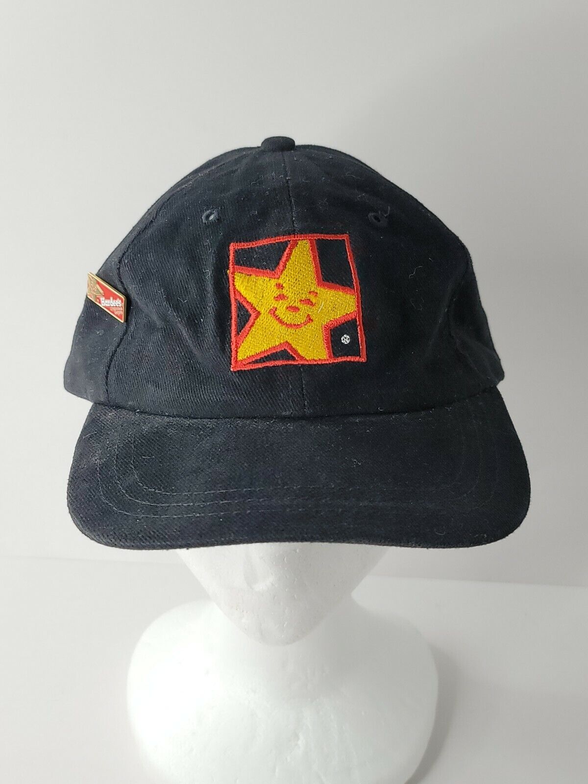 Black CARL'S Jr. Hardee’s Hamburgers Embroidered Logo Adjustable Baseball Hat