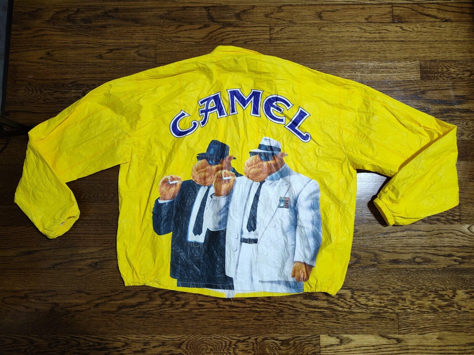 Vintage Camel Paper Tyvek Jacket 1992 Joe Camel Cigarette Promo Windbreaker XL